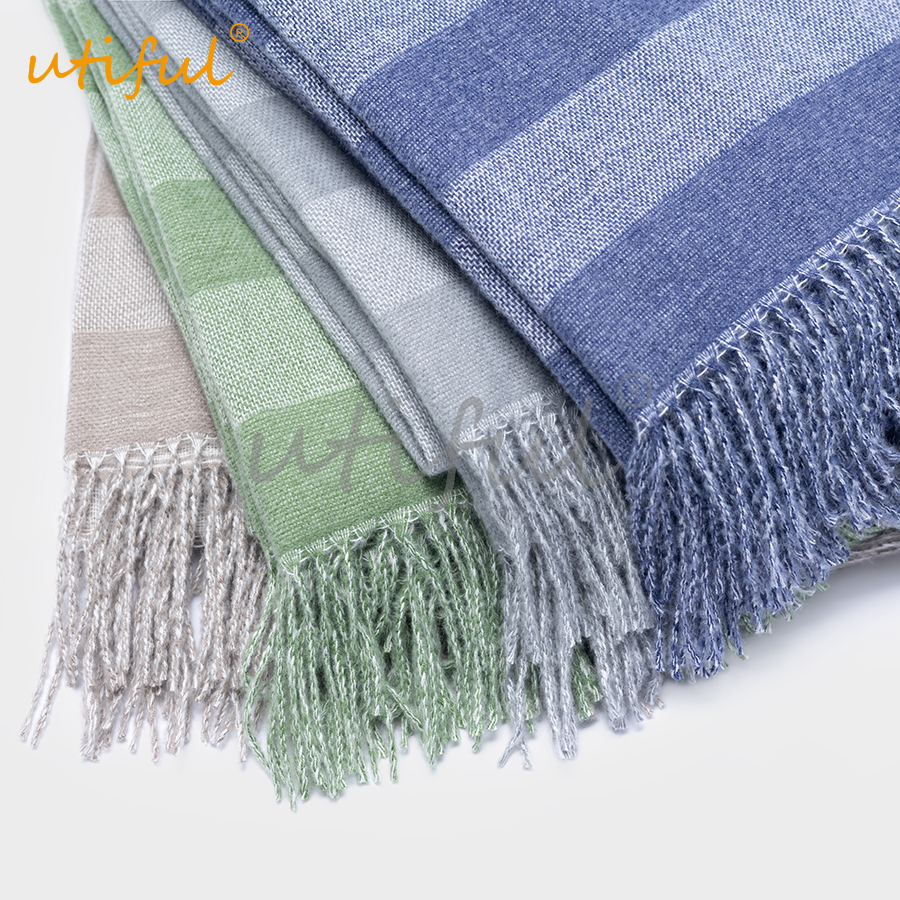 striped woven throw blanket